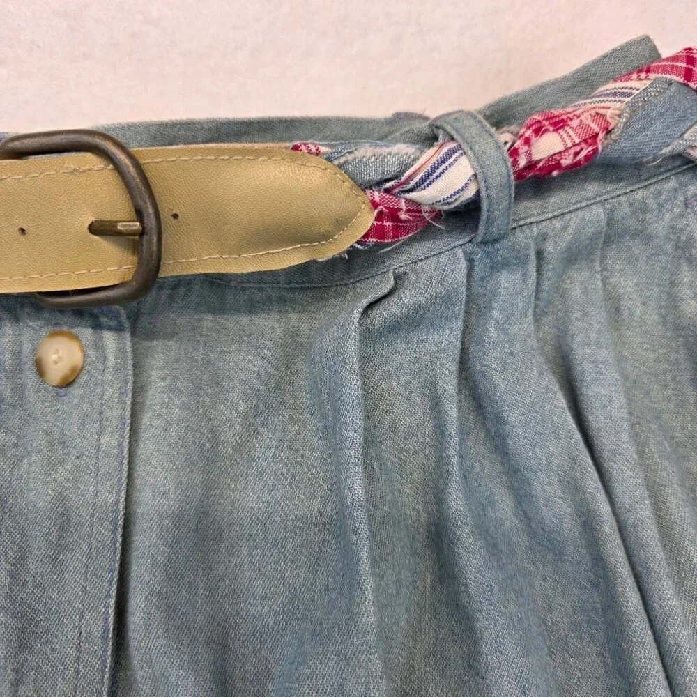 Vintage Susan Bristol Denim Maxi Skirt 14 Blue Deadstock Western 90s Grunge
